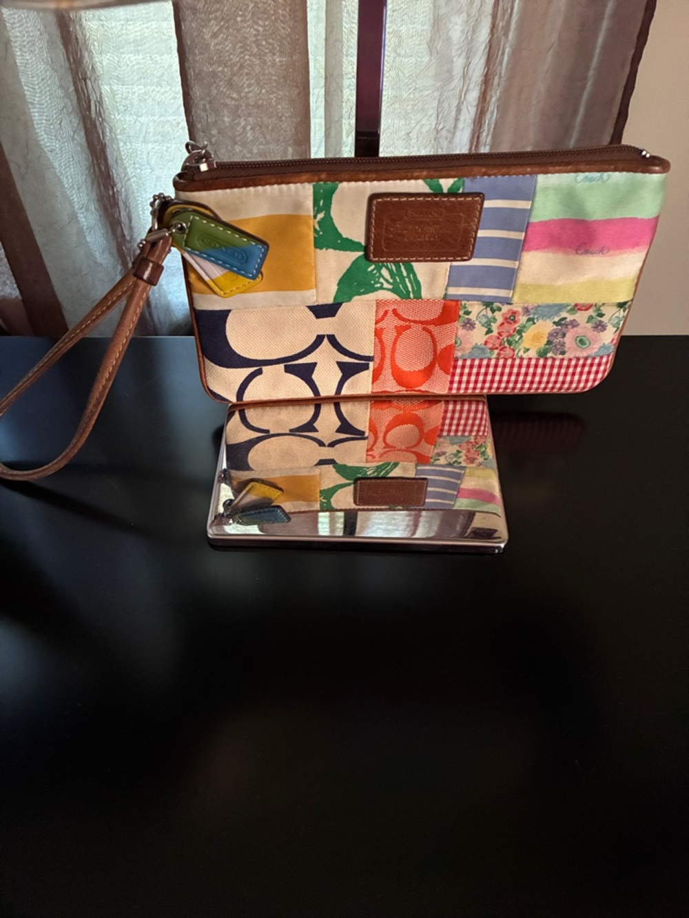 Coach Colorful Patchwork Travel Bagwith matching wristlet - Picture 8 of 11